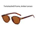 Lunettes de soleil aviateur rondes vintage avec monture écaille et verres teintés marron - Monture Écaille de Tortue Verres Thé