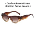 Retro cat-eye zonnebril met montuur in verlopend thee-kleur en bruine glazen - Verloop Thee Frame Verloop Thee Lenzen