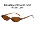 Vintage oval translucent tea resin sunglasses with matching lenses and model 13182 - Transparent Tea Frame Tea Lens