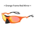 Polarized sports sunglasses with orange frame and red mirrored lenses for cycling - Orange Frame Red Mirror Lenses