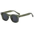 Retro square driving sunglasses for men with olive green frames and grey lenses - Gradient Blue Frame Black Gray Lens