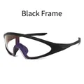 Gafas de sol deportivas fotocromáticas con montura negra mate y lentes irisadas - Marco Negro