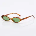 Retro oval sunglasses featuring a stylish tortoise frame with dark green lenses - Tortoise Frame Green Lens