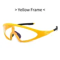 Gafas de ciclismo deportivas con montura amarilla y lentes claras cortaviento - Marco Amarillo