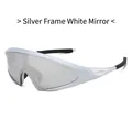 Lunettes de sport profilées argentées avec des verres en mercure blanc réfléchissant - Monture Argent Verres Miroir Blanc