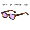 Occhiali da sole vintage tartarugati con lenti viola e decorazioni con rivetti d'oro - Montatura Demi Lenti Viola