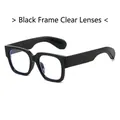 Modern thick black square frame glasses with clear lenses and a retro chunky design - Black Frame Clear Lenses