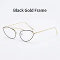 Elegante montatura per occhiali cat-eye in oro nero con esclusivo doppio ponte - Montatura Oro Nero