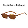 Lunettes de soleil ovales rétro avec monture écaille et verres bruns translucides - Monture Écaille de Tortue Verres Thé