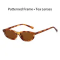 Retro oval sunglasses featuring a stylish tortoise frame and brown tinted tea lenses - Tortoise Shell Frame