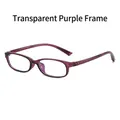 Lightweight transparent purple oval frame glasses with anti-blue light protection - Transparent Purple
