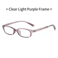 Transparente hellviolette ovale Brille mit Blaulichtfilter und leichten Gläsern - Transparentes Hellviolett Rahmen