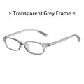 Leichte transparente graue Brille mit minimalistischem Rahmen und Blaulichtfilter-Gläsern - Transparentes Grau