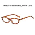 Classic tortoiseshell oval sunglasses frame with clear lenses for a stylish retro look - Demi Frame Clear Lens