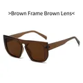 Lunettes de soleil carrées oversize rétro avec monture et verres couleur thé - Monture Thé Verres Thé