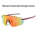 Outdoor Radsport-Sonnenbrille mit dunkelrotem Rahmen und roter Verspiegelung - Roter Rahmen Roter Spiegel