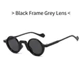 Gafas de sol retro con montura redonda pequeña negra y cristales gris oscuro - Montura Negra Lentes Gris Negro