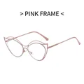 Montatura occhiali cat-eye rosa chic con doppio ponte in metallo irregolare - Montatura Rosa