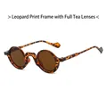 Retro round leopard frame sunglasses with brown lenses for women in vintage style - Leopard Frame Brown Lens