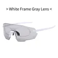 Outdoor Radsport Sonnenbrille mit weißem Rahmen und grauen Gläsern für Läufer - Weißer Rahmen Graue Gläser