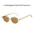 Gafas de sol redondas vintage con montura champagne transparente y lentes marrones - Montura Champán Lentes de Té