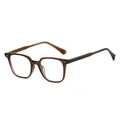 Classic square TR90 anti-blue light glasses with translucent tea-colored frames and clear lenses - Tea Frame Clear Lens