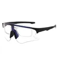 Black frame photochromic cycling sunglasses with blue mirrored lens for outdoor sports - Black Frame Blue Mercury Lens