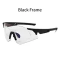 Outdoor cycling sports goggles with black frame and clear large lens design - Black Frame Photochromic Grey