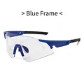 Blue frame anti-fog cycling sports sunglasses with clear lens and myopia inner frame - Blue Frame Photochromic Grey