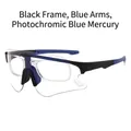 Photochromic cycling sunglasses with black and blue frame and blue mercury lenses - Black Frame Blue Arms Blue Mercury Lens