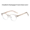 Oval TR frame spectacles in gradient champagne finish with rivet design and clear lenses - Gradient Champagne Frame Clear Lens
