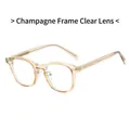Fashionable champagne TR90 frame glasses with clear lenses and minimalist design - Champagne Frame Clear Lens