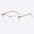 Lunettes carrées TR90 à dégradé marron thé avec verres anti-lumière bleue tendance - Monture Dégradé Thé Verres Transparents