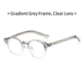 Oval TR frames with gradient grey finish and clear lenses featuring rivet design - Gradient Grey Frame Clear Lens