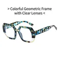 Polygonal tortoise pattern sunglasses with clear lenses and golden metal trim - Tortoise Frame Clear Lens
