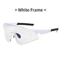 Outdoor sport cycling sunglasses with white frame and transparent lens for men and women - White Frame to Grey