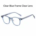 Lunettes TR90 modernes monture bleue transparente avec verres anti-lumière bleue - Monture Bleue Transparente Verres Blancs