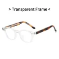 Retro TR90 eyeglasses with transparent front frames and tortoiseshell temples - Transparent Frame