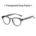 Montatura rotonda in TR90 grigio trasparente con dettagli di rivetti in argento - Grigio Trasparente