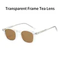 Retro TR90 sunglasses with a transparent frame and brown lenses for men and women - Transparent Frame Brown Lens