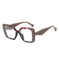 Square sunglasses with tofu khaki tortoiseshell frame and silver rhinestone accents - Tofu Khaki Frame