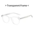 Classic round frame eyeglasses in transparent TR90 with anti-blue light clear lenses - Transparent Frame
