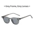 Stylish TR90 sunglasses with grey frame and lenses featuring vintage cross metal accents - Grey Frame Grey Lens