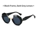 Oversize-Sonnenbrille mit schwarzem dickem Rahmen und dunkelgrauen Gläsern mit UV-Schutz - Schwarzer Rahmen Schwarz Graue Gläser