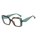 Square tortoise and jelly green frames with metal rivets and stylish 2025 trendy design - Tofu Jelly Green Frame