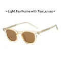Lunettes de soleil TR90 vintage avec monture thé clair et verres marrons - Monture Thé Clair Verres Thé