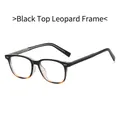 Montatura occhiali quadrata TR90 con parte superiore nera e parte inferiore leopardata - Nero Leopardo