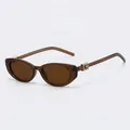 Retro-Sonnenbrille in Teebraun mit Kristall-G-Verzierung und braunen Gläsern - Tee-Rahmen Tee-Linsen