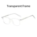 Lunettes carrées transparentes en TR90 avec branches à cœur en métal argenté gravé - Monture Transparente
