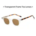 Lunettes de soleil TR90 tendance avec monture transparente, verres thé et branches écaillés - Monture Transparente Verres Marrons